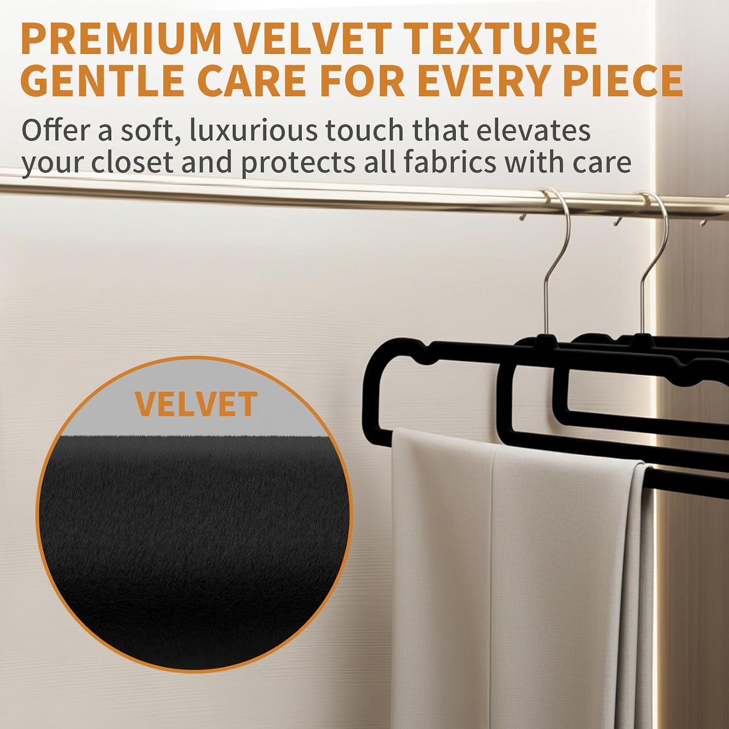 30 Pack Velvet Pant Hangers, Non Slip Thin Space Saving Trouser Hanger with 30 Hooks, 360° Swivel Hook Strong Durable Slim Clothes Hanger for Shorts, Jeans, Tank Top, Scarves
