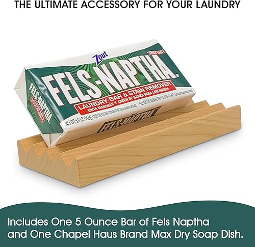 Miniatura 2 de Fels Naptha - Barra de detergente para ropa  Paquete de jabón y quitamanchas Fels Naptha de 5 onzas. Obtén el accesorio definitivo para tus barras