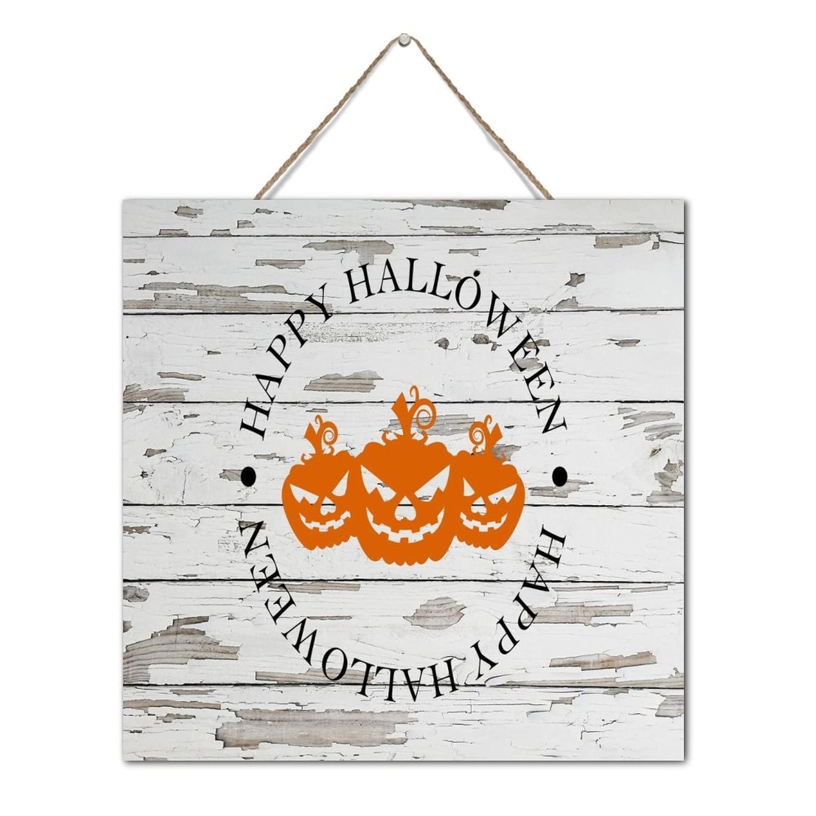 Décoration murale Halloween en bois personnalisée suspendue de 30,5 cm pour salon