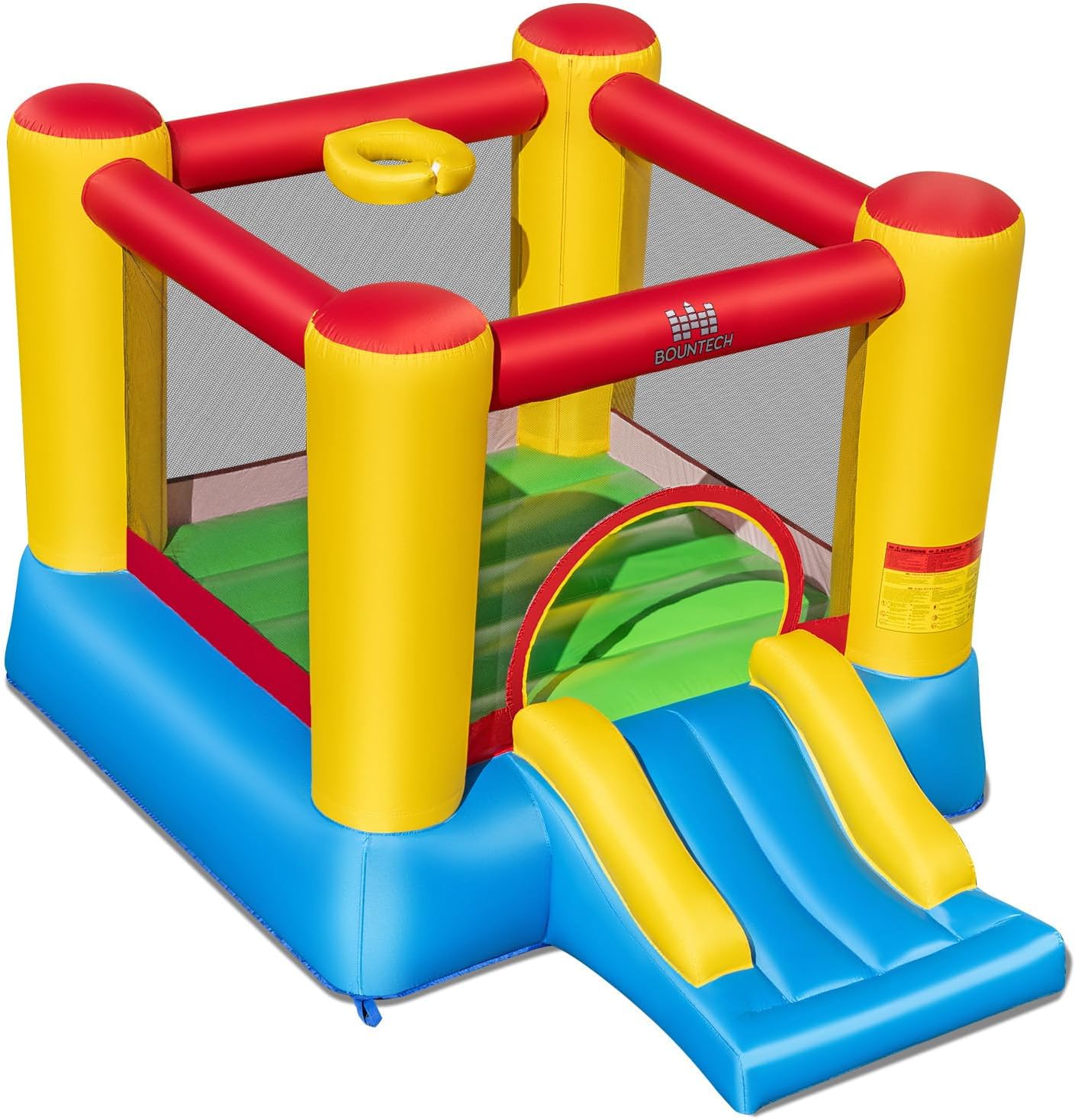 BOUNTECH Inflatable Bounce House, Bouncy House for Kids Indoor Outdoor Party Fun with Heavy Duty Jumping Area, Slide, Portable Toddler Bounce House with 550W Blower Included for Birthday Party Gifts