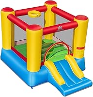 Vista 8 de BOUNTECH Casa inflable para rebotar, casa inflable para niños, diversión de fiesta en interiores y exteriores, con área de salto resistente