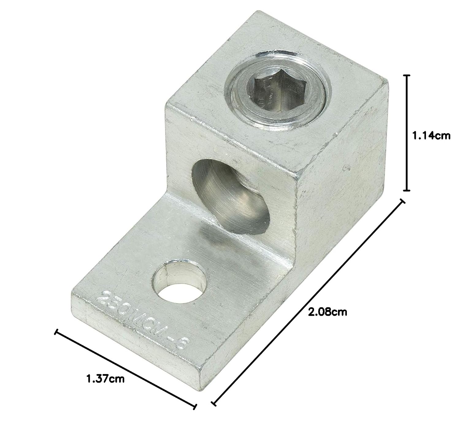 Southwire LUG250K-6AD; 1PK Mechanical Lug; 250 KCMIL-#6 STR; Single 5/16" Hole Mount; Dual-Rated for use with Copper & Aluminum Conductors; 1 Pack; Gray
