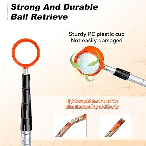 Miniatura 2 de SPEENSUN Golf Ball Retriever, Max 5.9/9/12/15 Ft Lightweight and Portable Golf Ball Retriever Telescopic, Stainless/Aluminum Alloy Golf Ball Grabber