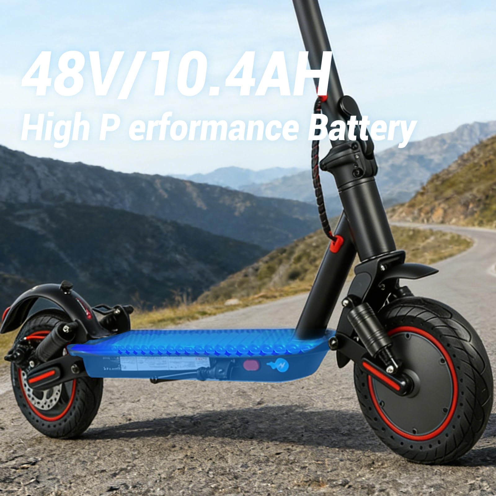 Monopattino Elettrico Adulto Pieghevole 25 km/h Autonomia 25-30 km 10 Pollici Antiforatura Doppia Sospensione Monopattino Elettrico Potente Freno Elettronico e Disco Portata 120 kg