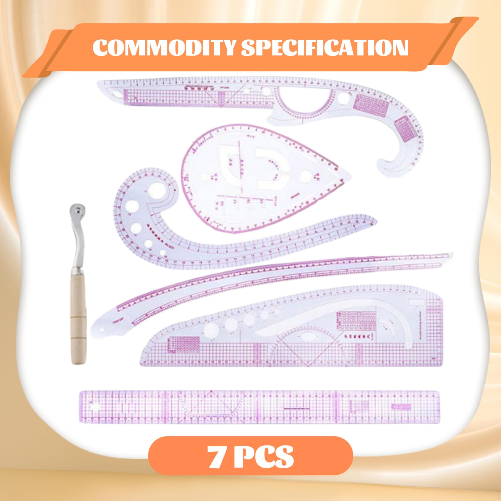 Règle de courbe française 4 pièces/ensemble, échelle précise, règle de couture pliable transparente, modèle dessin métrique pour la conception vêtements bricolage ART_SUPPLIES.