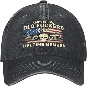 Old Fuckers Club hat Vintage 100% Bitter Lifetime Member Retro Cotton Cap