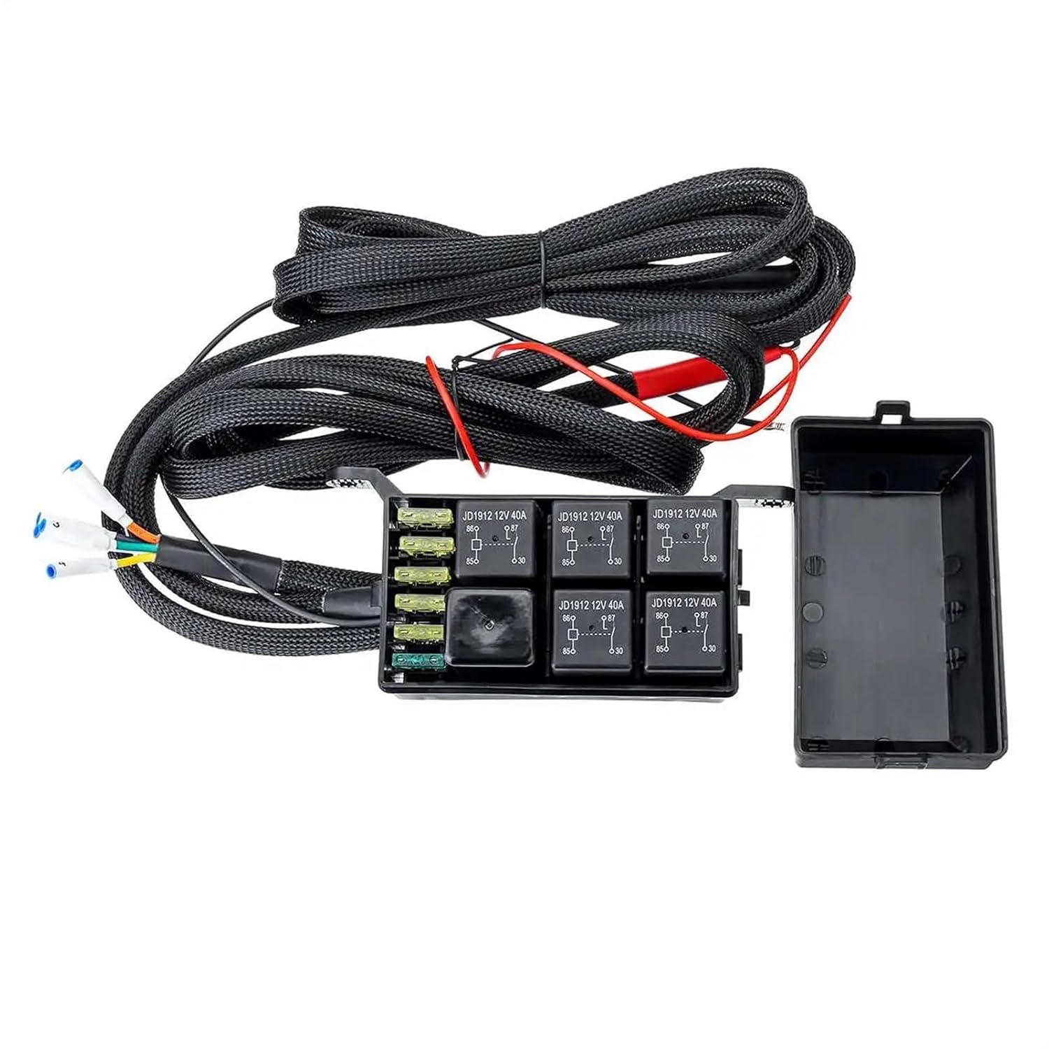 6Circuit Control Box Universal Waterproof Fuse Relay Touch Switch with Label Stickers for