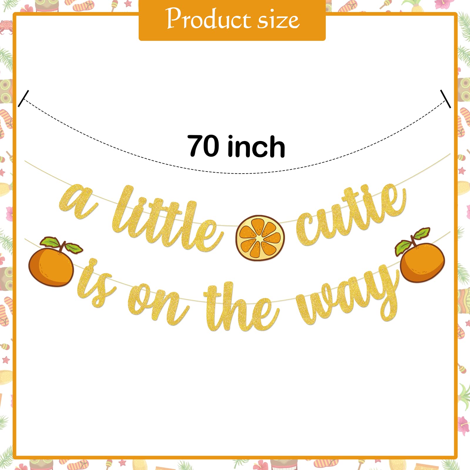 MZ.ogm 'A Little Cutie Is On The Way' Banner - Glitter Gold Baby Shower & Birthday Decorations