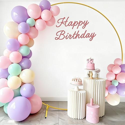 Miniatura 8 de Soporte de arco de globos, soporte redondo de metal, marco de arco de globos, arcos de boda, 6.5 pies para ceremonia, fiesta de cumpleaños,