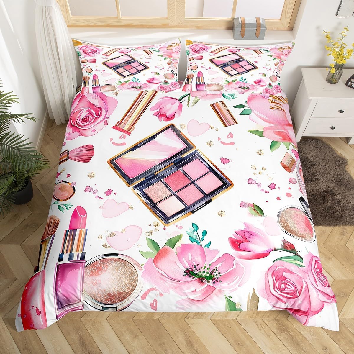 Housse de couette 140x200 maquillage pour relooker la chambre d'une jeune fille avec style