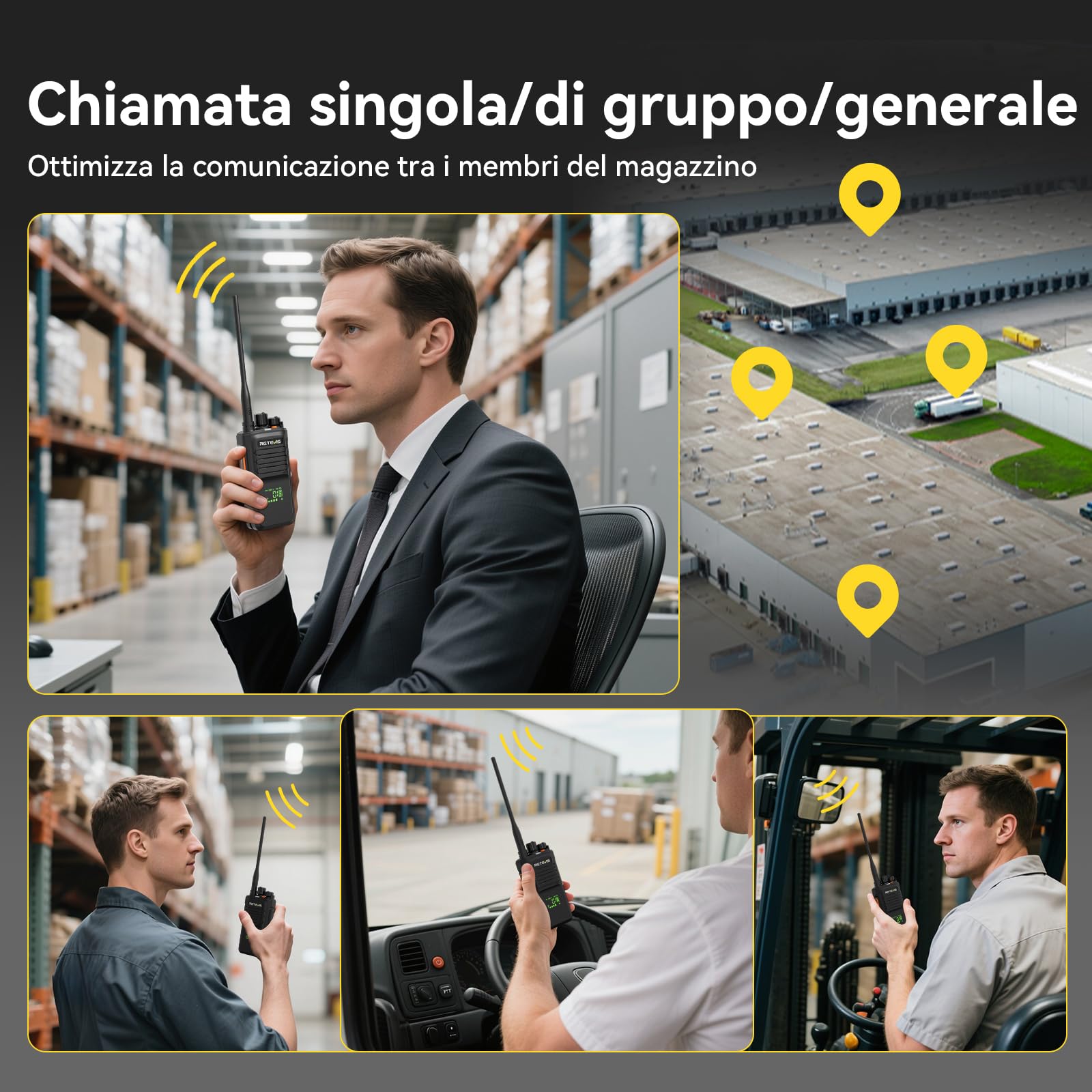 Retevis NR40 Ricetrasmittente DMR, Walkie Talkie IP67 Impermeabile | 2800mAh, Resistenza agli Urti, Audio Chiaro, per Edilizia e Fabbriche, Nero, 2 Pezzi