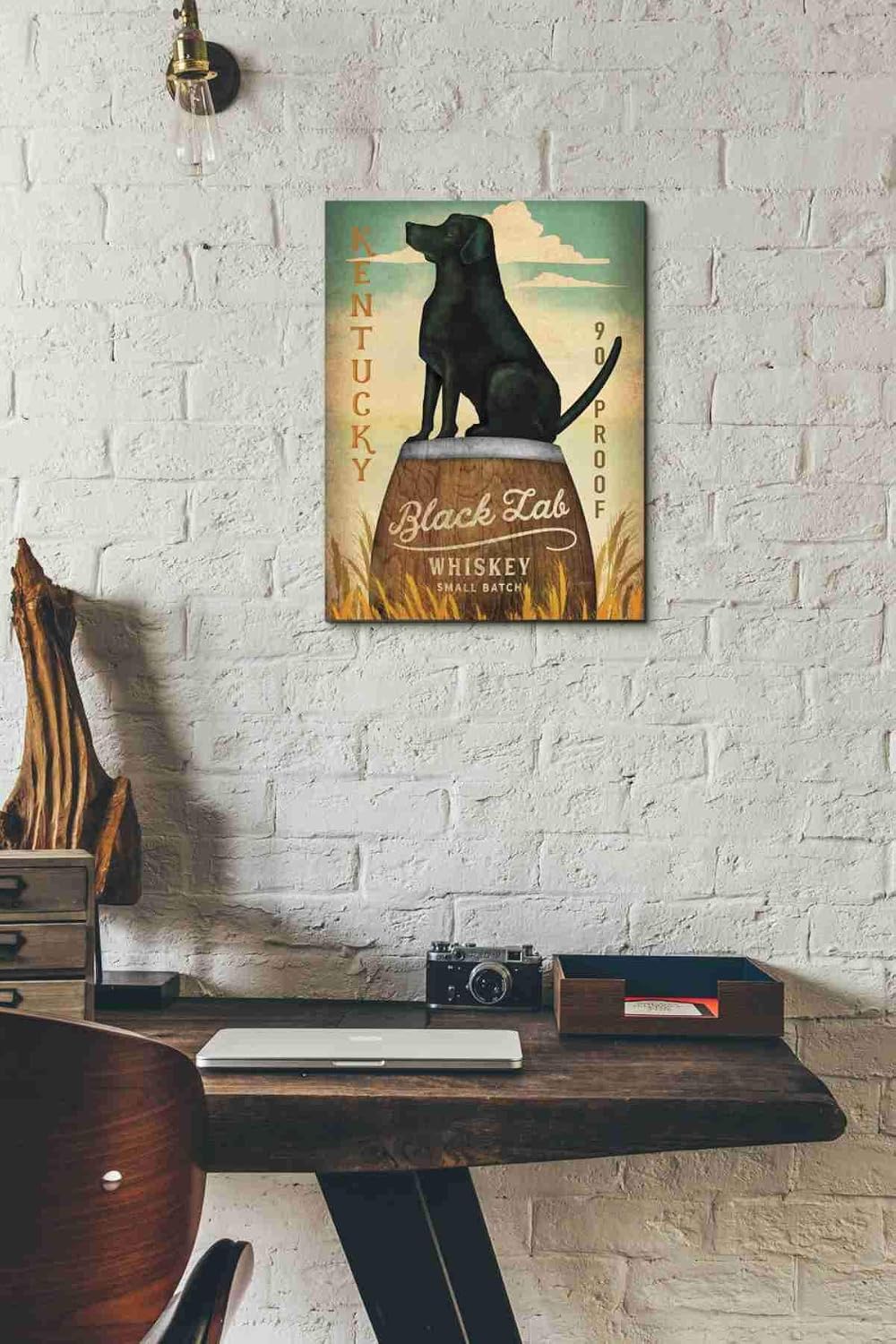 Epic Graffiti 'Black Lab Whiskey Kentucky Crop' by Ryan Fowler, Canvas Wall Art, 12"x16"