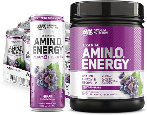 Optimum Nutrition Essential Amino Energy Plus bebida energética hidratante con gas y electrolitos, ginger ale, apto para dietas keto, BCAA,
