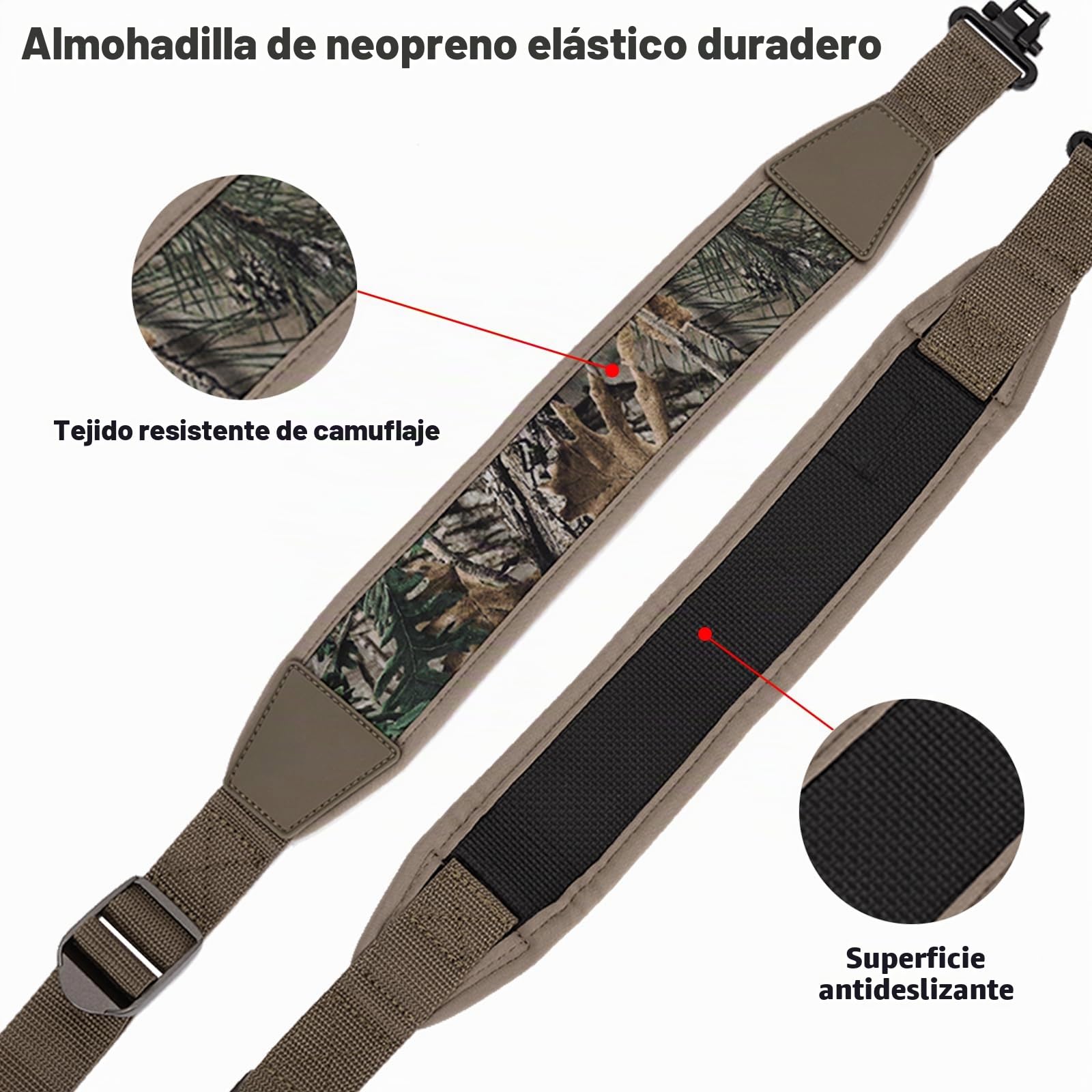 BOOSTEADY Correa de la Pistola Rifle de Dos Puntos con Giratorios,Correa de Hombrera Duradera, ajustador de Longitud