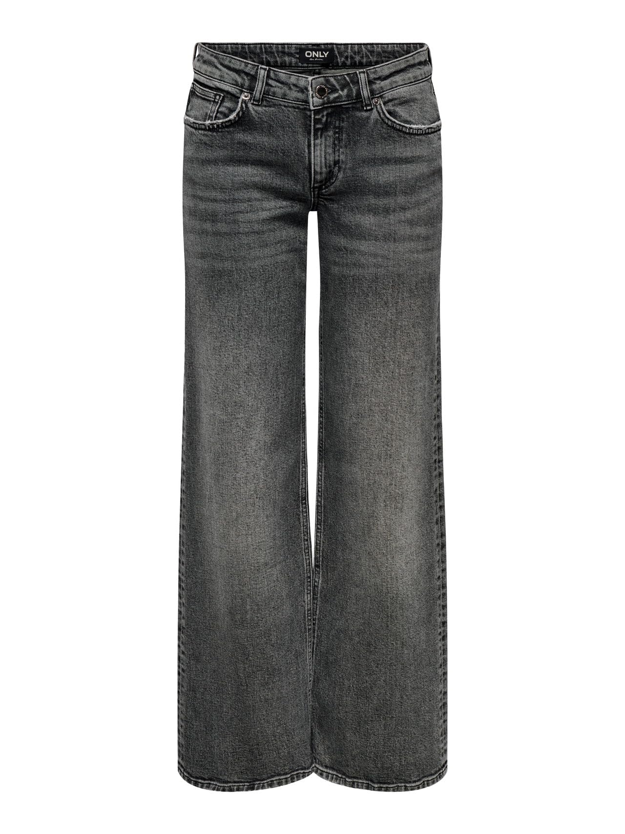 Only Femme Onljuicy LW Wide DNM Dot890 Noos Jean Large, Dark Grey Denim, 27W / 34L EU