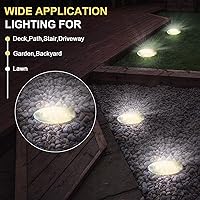 Vista 7 de Aogist - Luces solares de suelo, 8 luces solares LED para exteriores, luces de disco, luces de jardín, luces impermeables para patio, exteriores