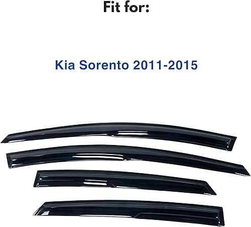 Miniatura 2 de IMMORTAL GROUP Visor de ventana compatible con Kia Sorento 2010-2015, protector de lluvia, cinta extraduradera, deflector de ventana de ventilación