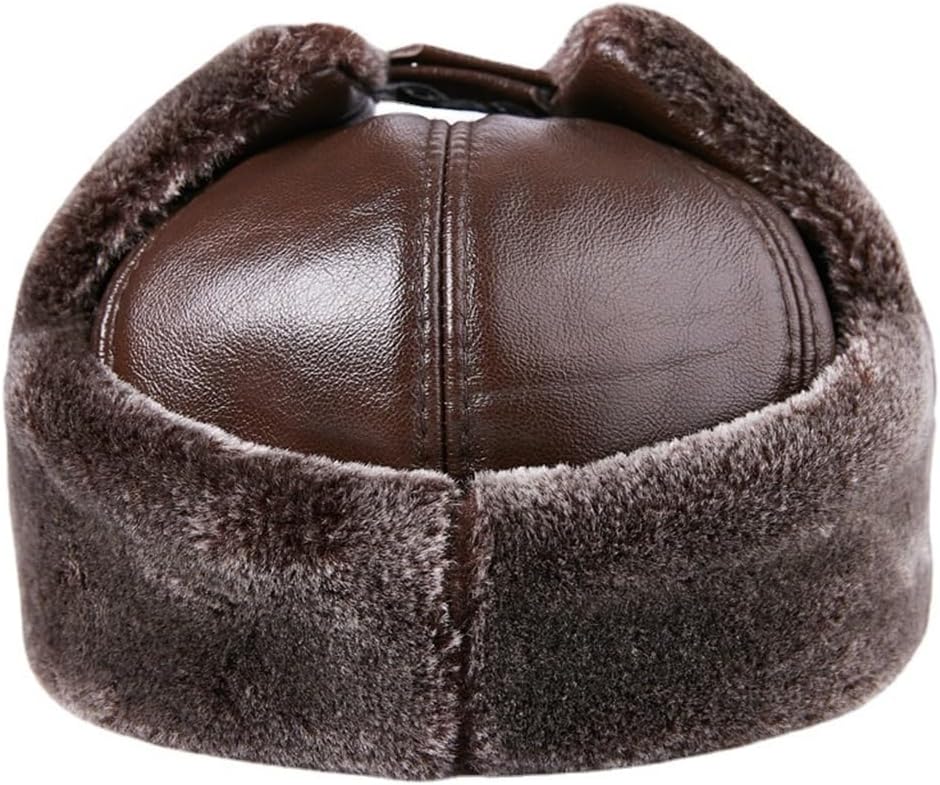 VIDI Leather Hat, Lei Feng, Men's Winter Thick and Warm Outdoor Ear Protection Cotton