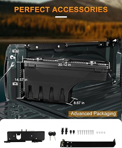 Miniatura 5 de ROADFAR Reemplazo de caja de almacenamiento para caja de camión del lado izquierdo del conductor para Ford para F-150 1997-2014 Tapa con cerradura