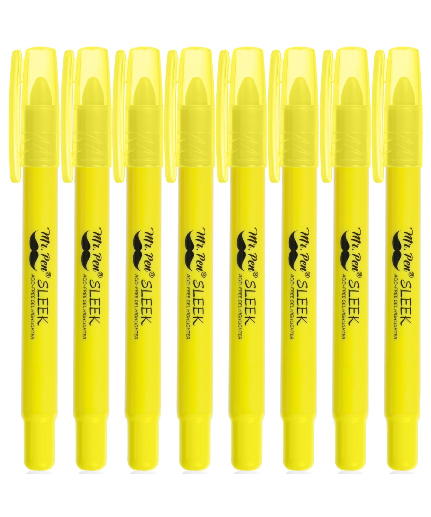 Mr. Pen- No Bleed Gel Bible Highlighters, Yellow, Pack of 8