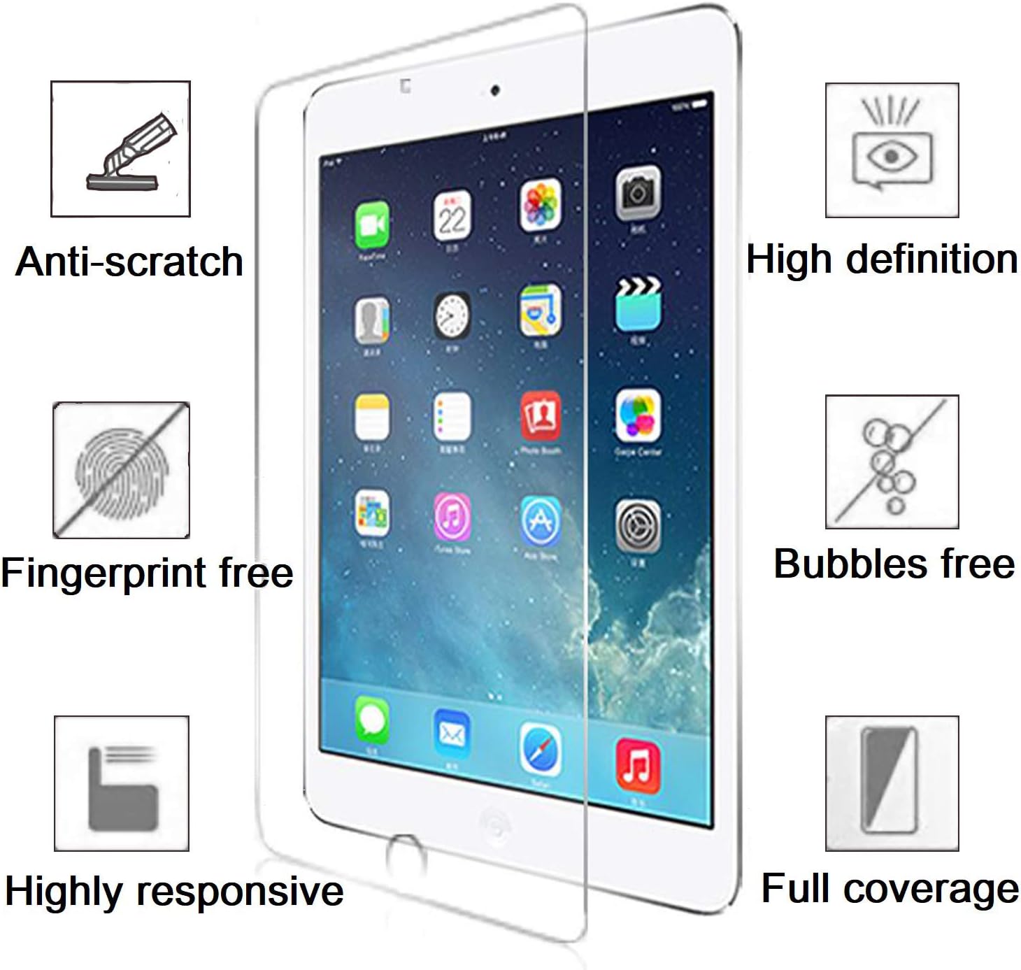 Screen Protector for iPad 9th Generation,Tempered Glass Compatible with iPad 10.2 Inch Models