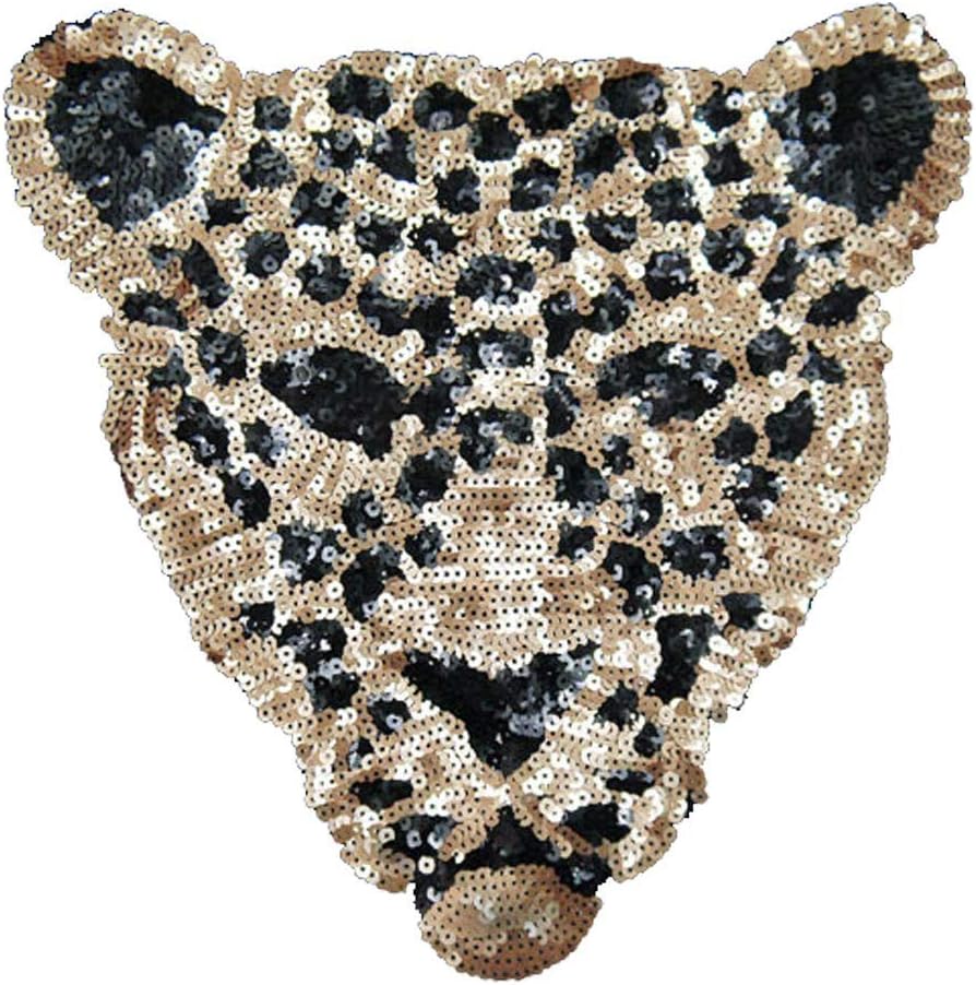 Sequins Iron on Patches for Clothes Leopard Sequins Deal with It Clothing DIY Motif Applique