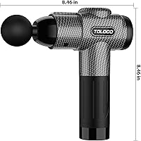 Vista 8 de TOLOCO Pistola de masaje, masaje de espalda de tejido profundo para atletas para aliviar el dolor, masajeador de percusión con 10 cabezales