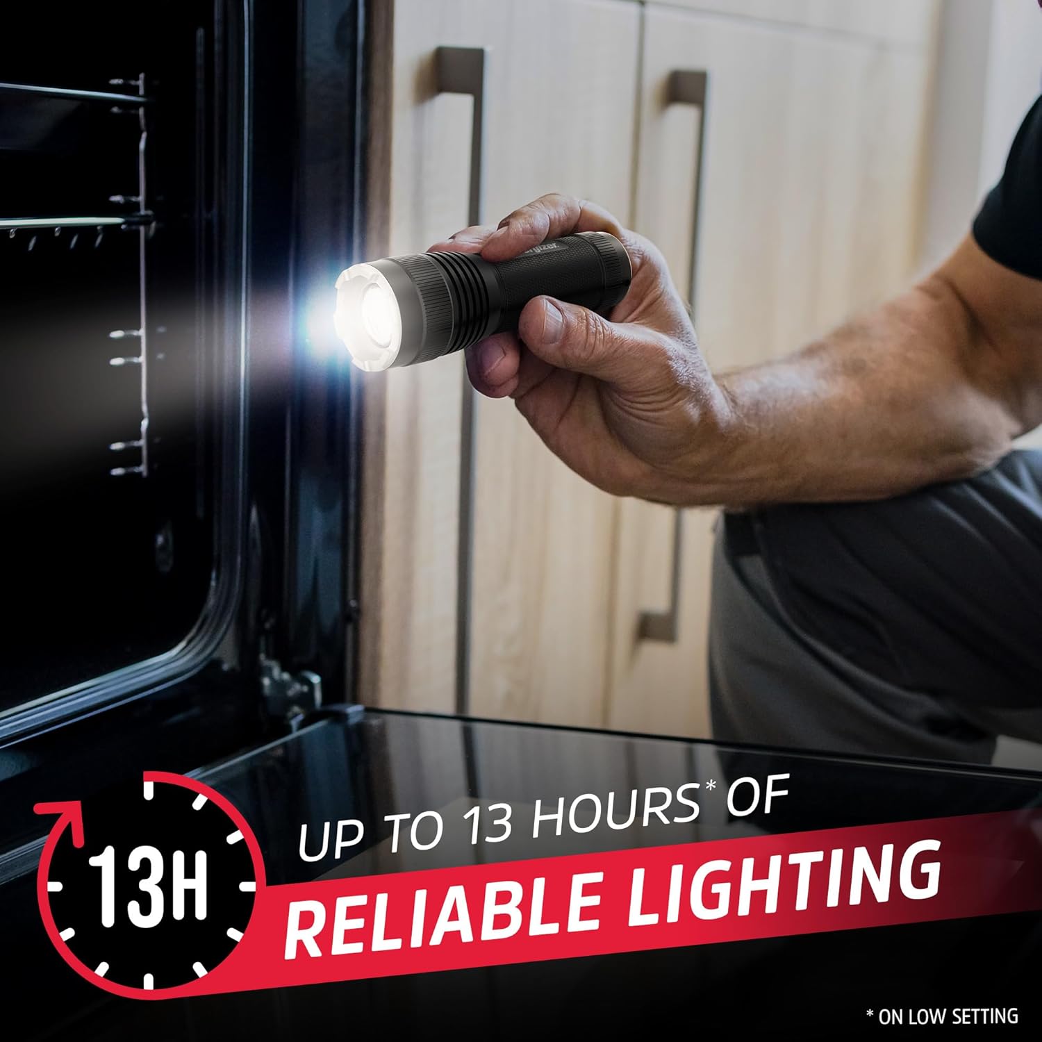 Energizer T-300 LED Flashlights (3-Pack), Bright Flash Light for Tactical EDC, Camping, and Emergencies (Batteries Included)