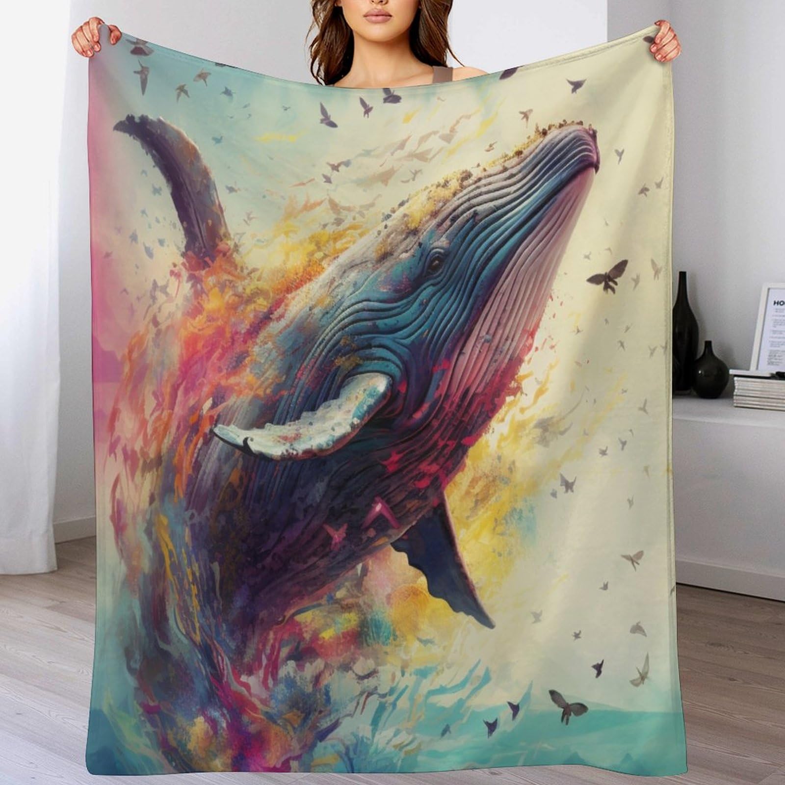 Couverture polaire haut de gamme en peluche flannel, jeté de lit moelleux 150x200