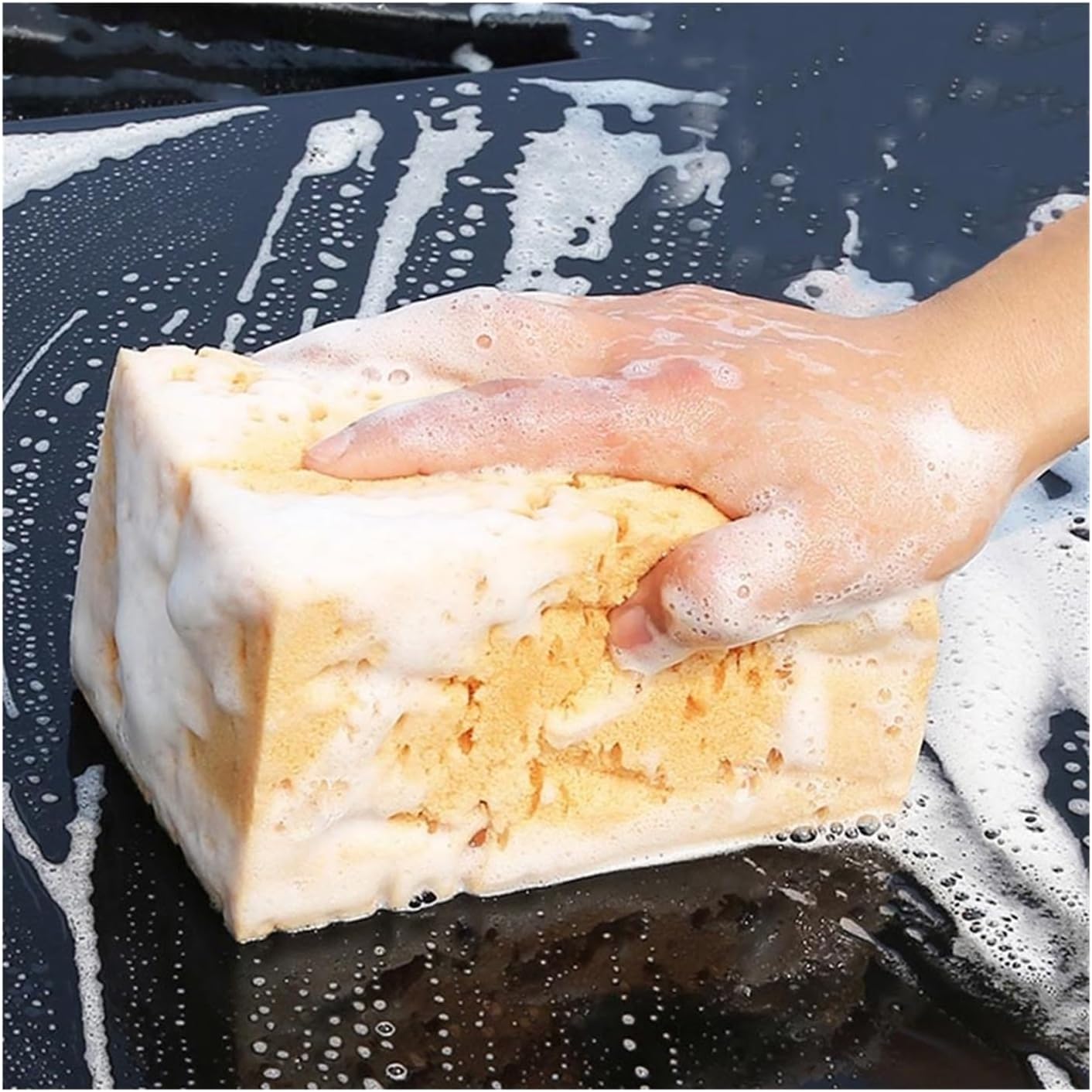Large Honeycomb Car Washing Sponge - Premium Detailing Brush for Effective Cleaning and Dusting - Ideal for Cars and Motorcycles