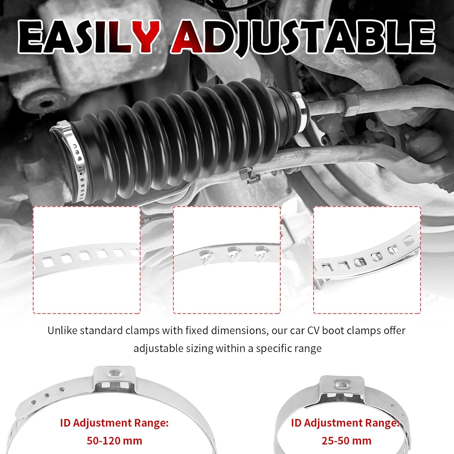 Car CV Boot Clamp Pliers Kit,Car CV Boot Clamp Tool Kit Includes Large & Small CVS Boots Clamps,Sturdy Cars CVS Axle Boots Clamps Tool Automotive Tools with Non-Slip Handle