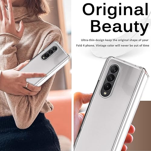 Miniatura 6 de Miimall Funda compatible con Samsung Galaxy Z Fold 4 con bisagra, carcasa rígida ultrafina de policarbonato todo incluido, anticaídas, plegable, con