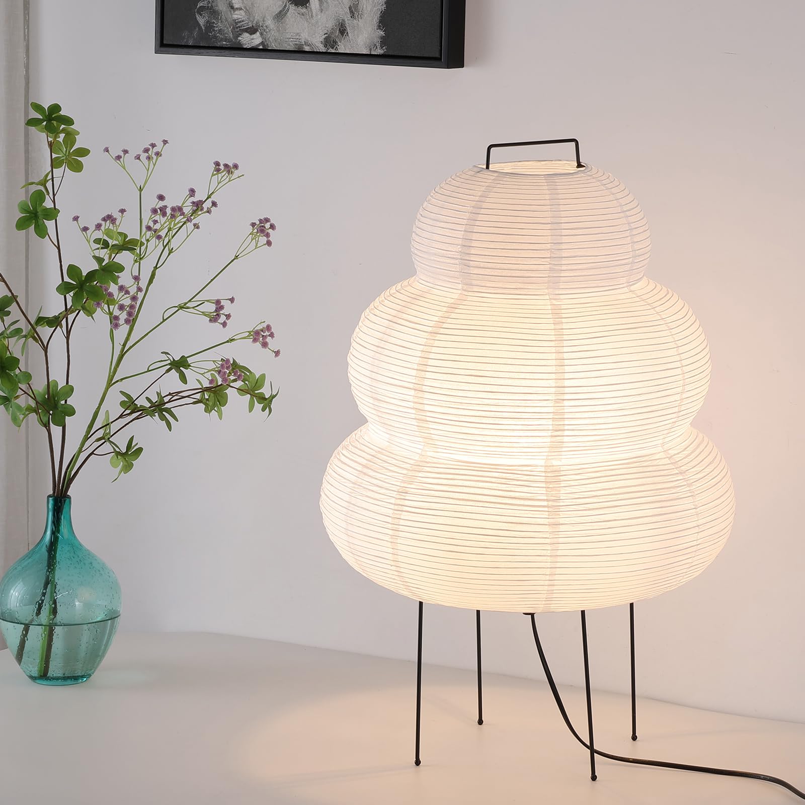 Sponsored Ad - Noguchi Style Akari Floor Lamp, Rice Paper Lantern for Establishing A Warm and Cozy Ambiance in Any Room (Cloud), Japanses Floor Lamp