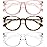 Gaoye 3 Pack Blue Light Blocking Glasses, Retro Round Eyewear Frame Anti Eyestrain Computer Glasses for Women Men - GY1688 (Pink+Tea Leopard+Transparent)