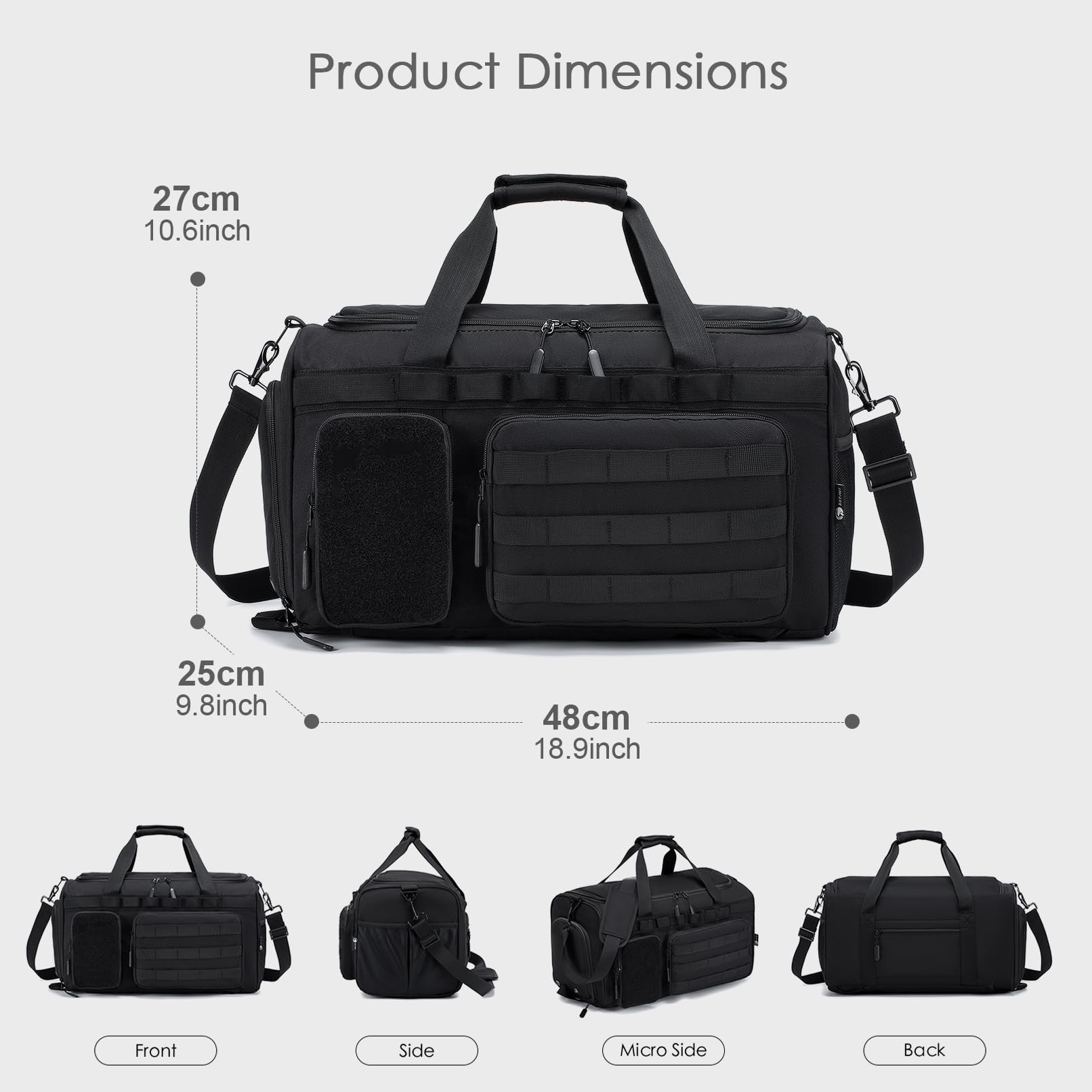 Reisetasche Handgepäck 40L，Oxford Sporttaschen mit Schuhfach Nassfach Taktischer Weekender Handtasche Duffle Bag Handgepäck Tasche Koffer