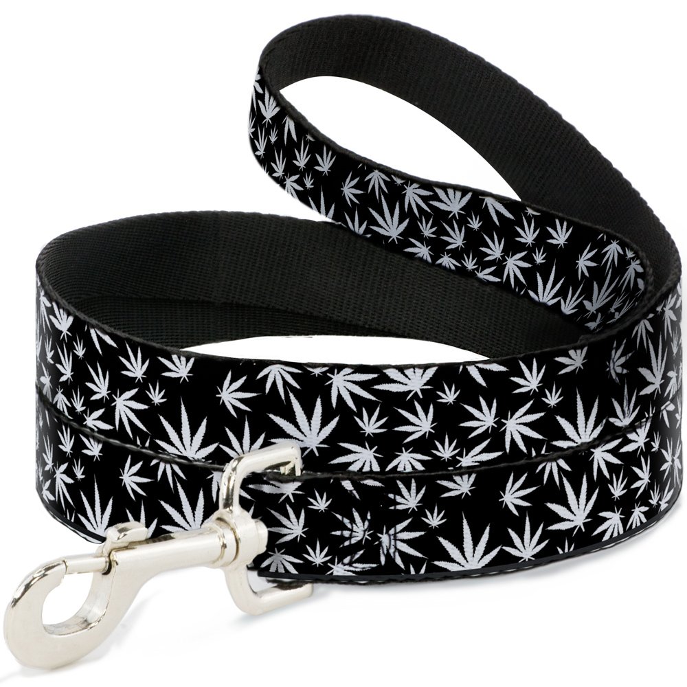 Laisse pour animal domestique résistante aux tractions avec motif feuilles de marijuana