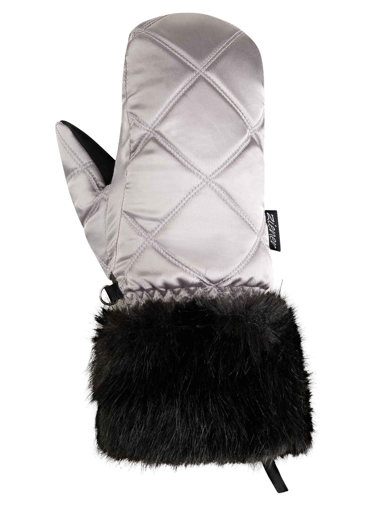 Ziener KWINZI-Z - Manoplas de esquí para Mujer, puños de Piel sintética, térmico, Impermeable, Plateado metálico, 8