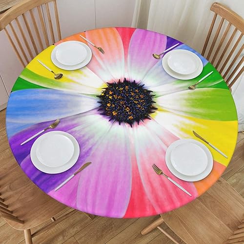 Vista 50 de Delerain Mantel redondo ajustable de bolas de Navidad, mantel redondo impermeable con borde elástico, lavable, para interiores y exteriores, se