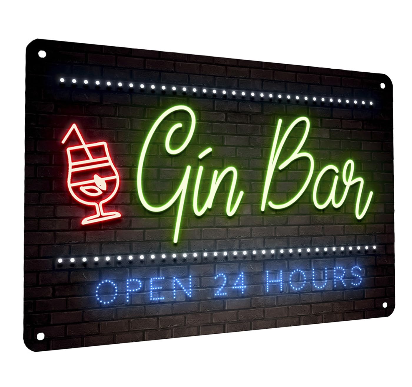 Panneau De Bar De Nuit Au Néon Avec Cadre Lumineux Coloré De Couleur