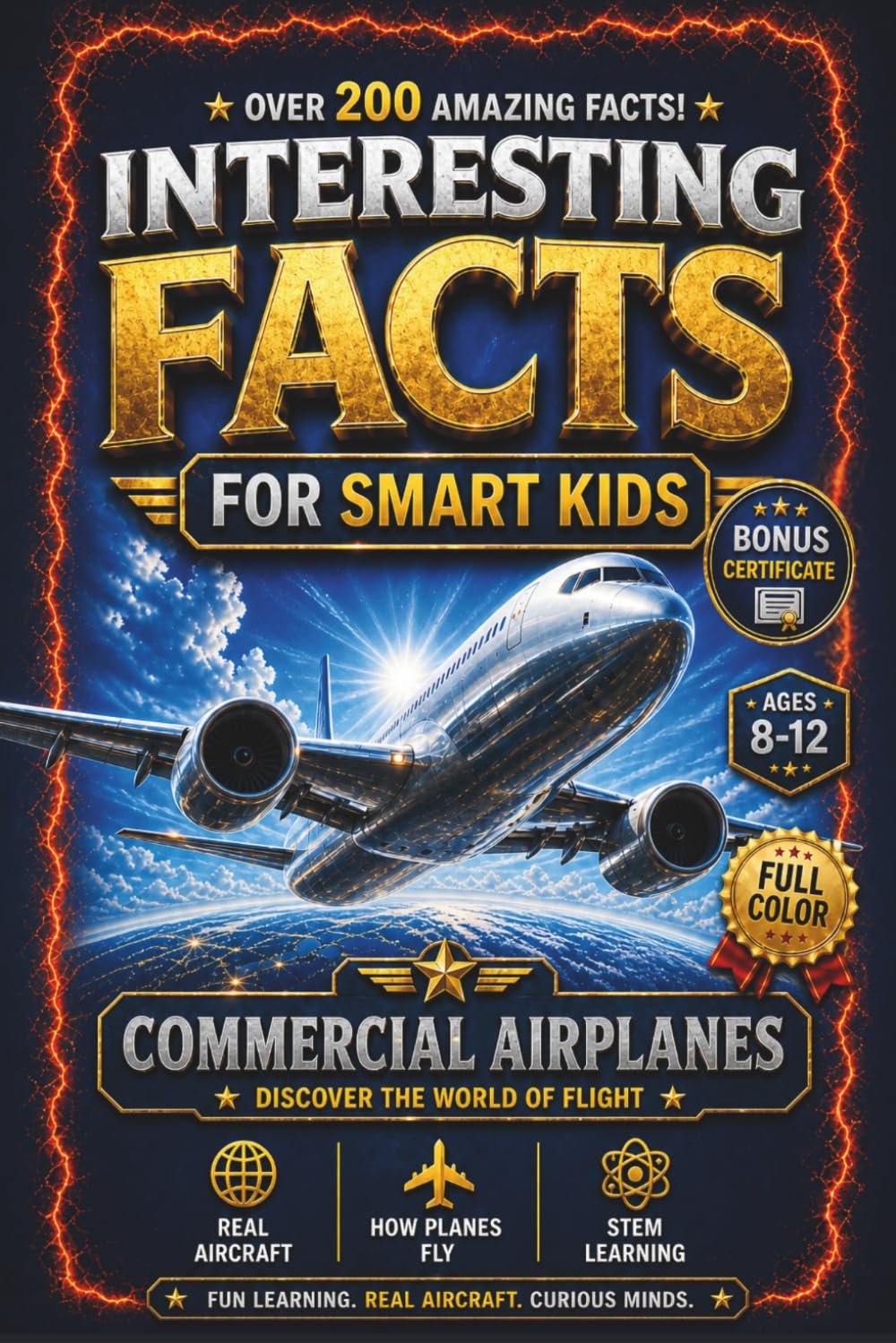 INTERESTING FACTS FOR SMART KIDS: COMMERCIAL AIRPLANES: 200+ Incredible Facts, Clearly and Playfully Explained to Spark Curiosity and a Love for Aviation
