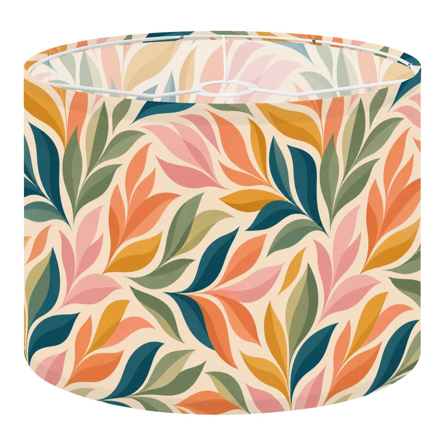 Deruinvaio Multi6 Drum Lamp Shades Seamless Abstract Botanical 13"X13"X10" Medium Lampshade Diy Replacement Lamp Shade For Table Lamps Floor Lamps Required Assembly