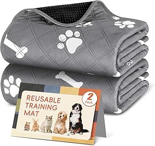 2 Stück Waschbar Haustier-Urinunterlage, Wiederverwendbare Matten für Hunde, Auslaufsicher, Super Saugfähig, rutschfest, für Katzen, Hunde, Meerschweinchen--45*60 cm