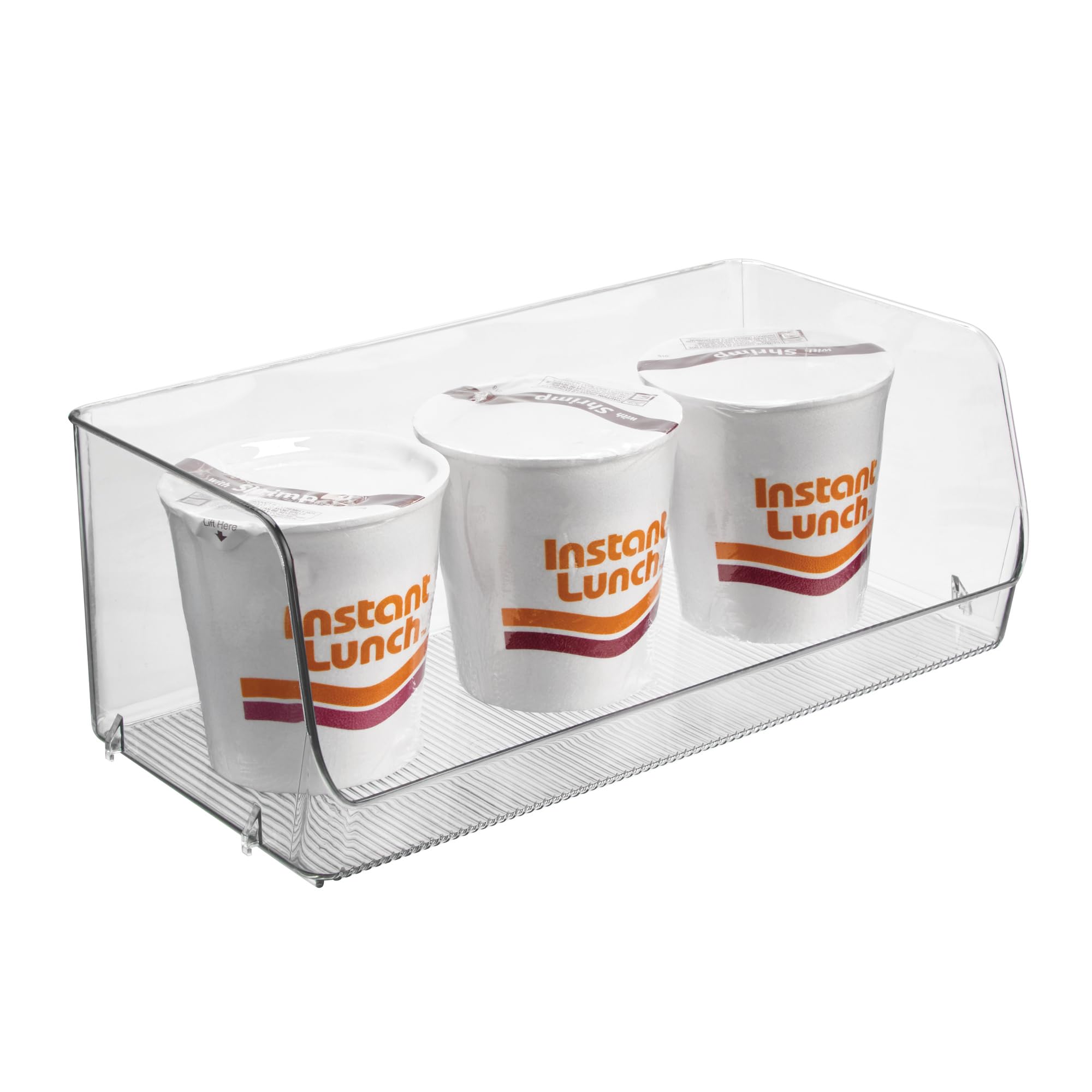 Interdesign Clear Idesign Wide Stackable Open-Front Storage Bin For Kitchen And Pantry, Made In Usa