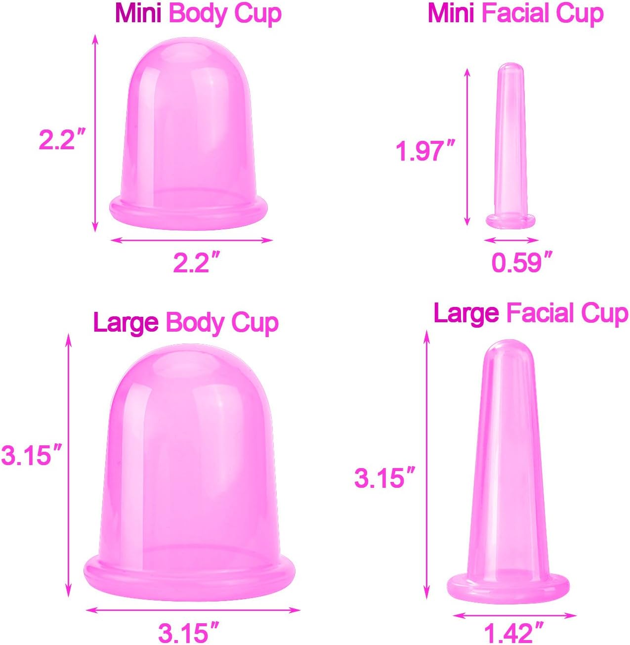 Cupping Therapy Sets 7Pcs Silicone Anti Cellulite Cup Vacuum Suction Massage Cups Facial Cupping Sets Body and Face Massager for Adults Home Use - Image 6