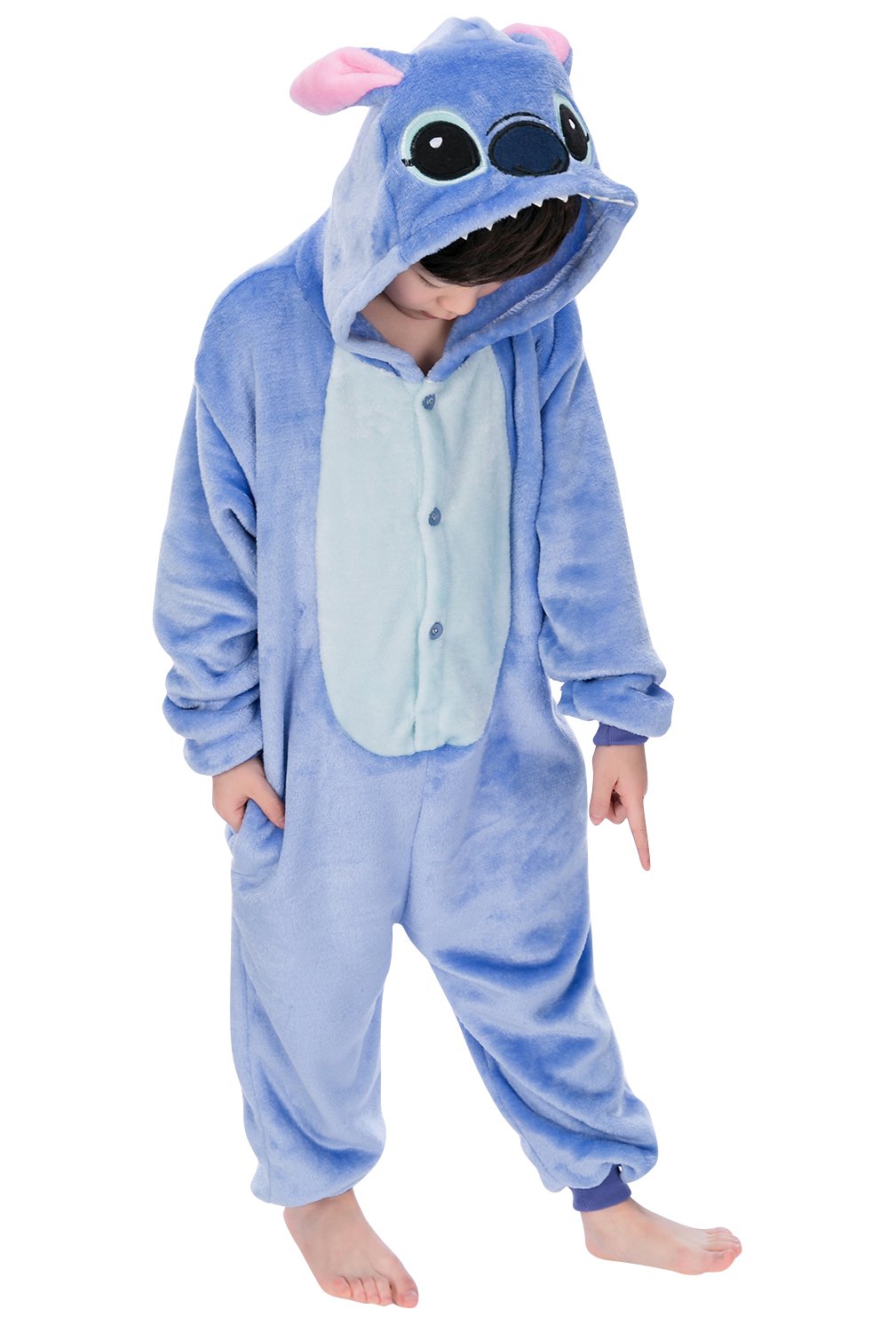 Dolamen Kids Unisex Onesies Kigurumi Pyjamas, Girls Boys Flannel Animal Sleepsuit Nightwear Hoodie, Halloween Costume Clothing, Xmas, Cosplay Party