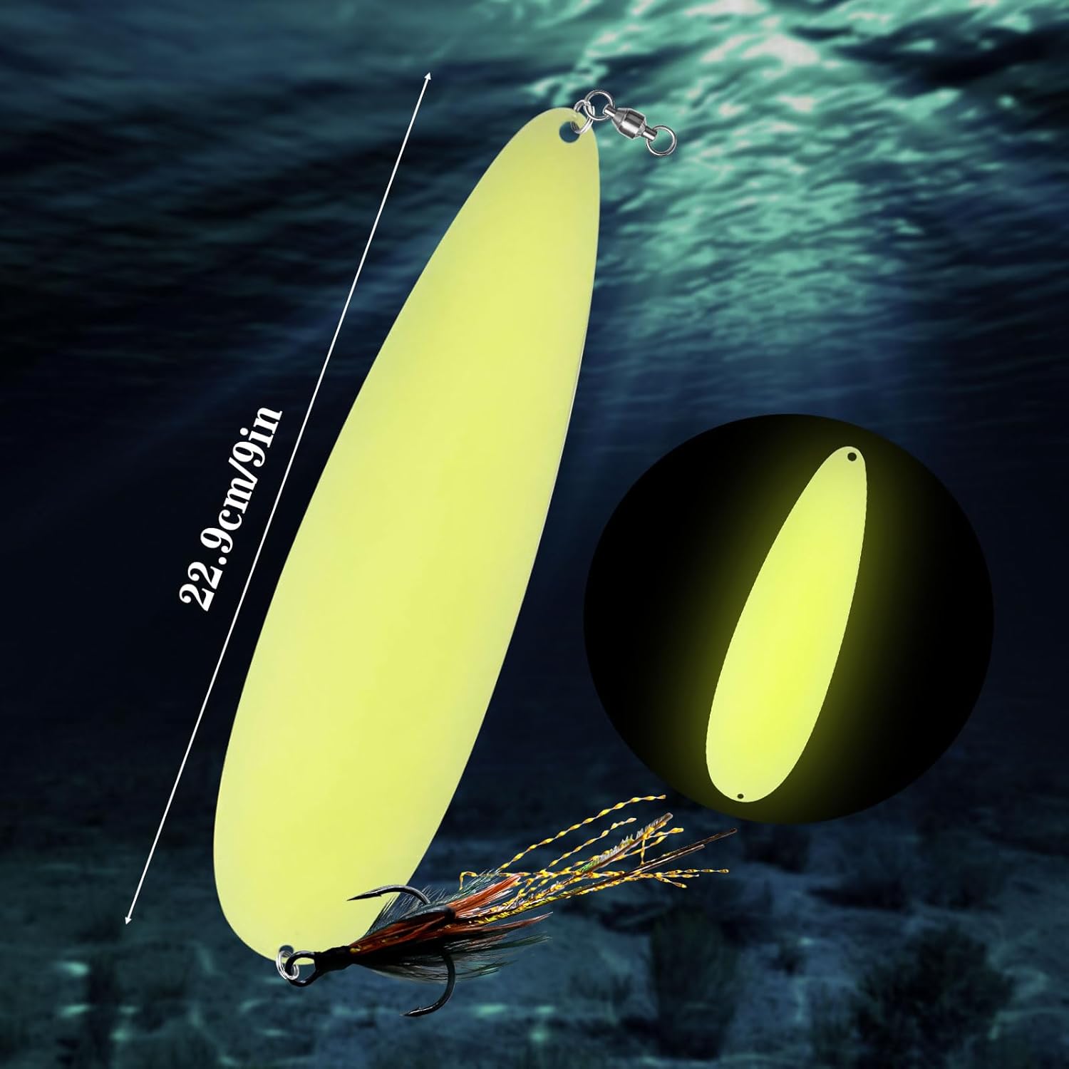 3 Pcs Magnum Flutter Spoon, Large Saltwate Fishing Spoon for Striped Bass, Salmon, Walleye, Big Trolling Spoons Striper Spoons for Saltwater Freshwater