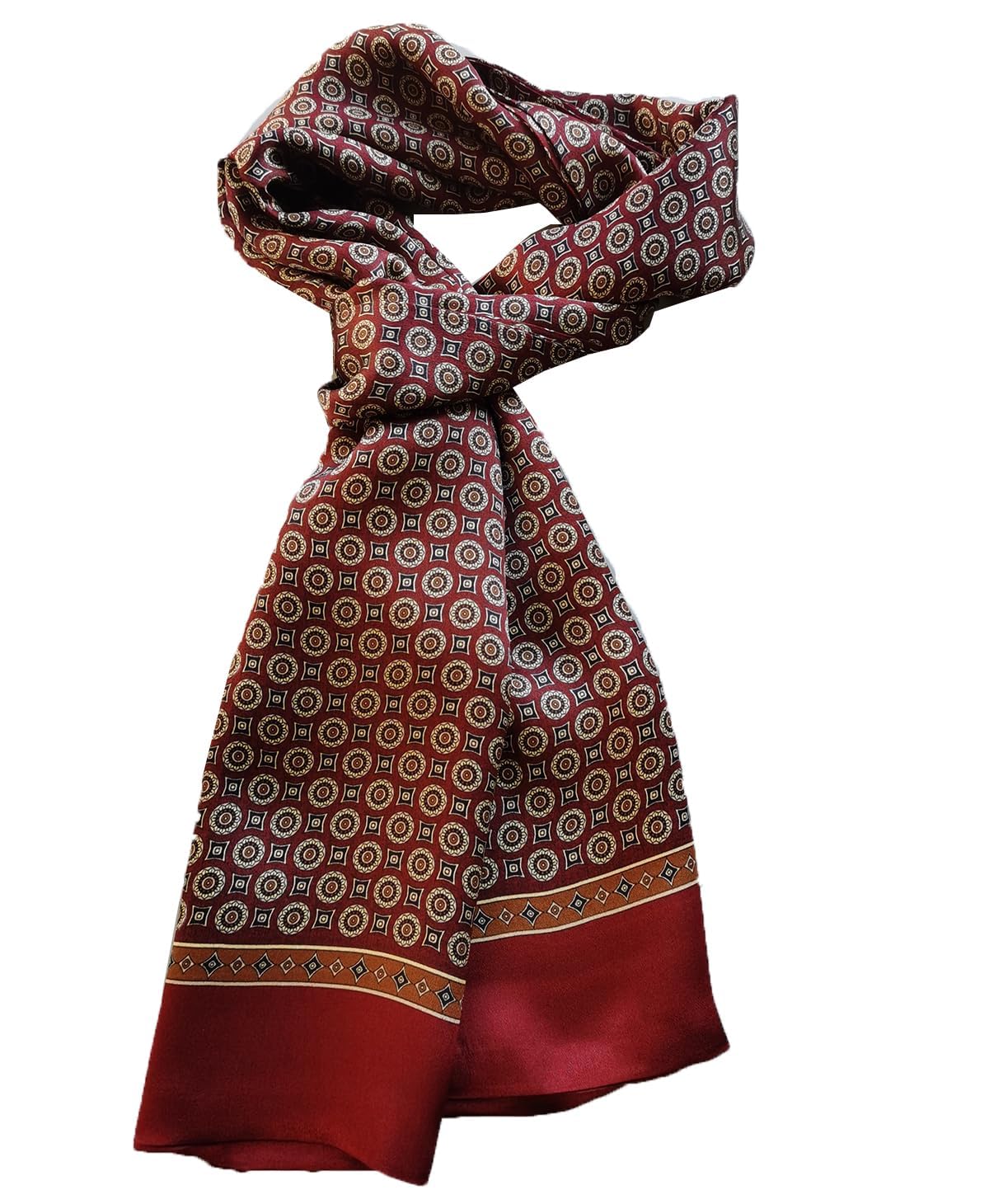 Foulard en Soie Vintage pour Homme, 100% Pure, Motif Classique, Double Couche, imprimé Gentleman