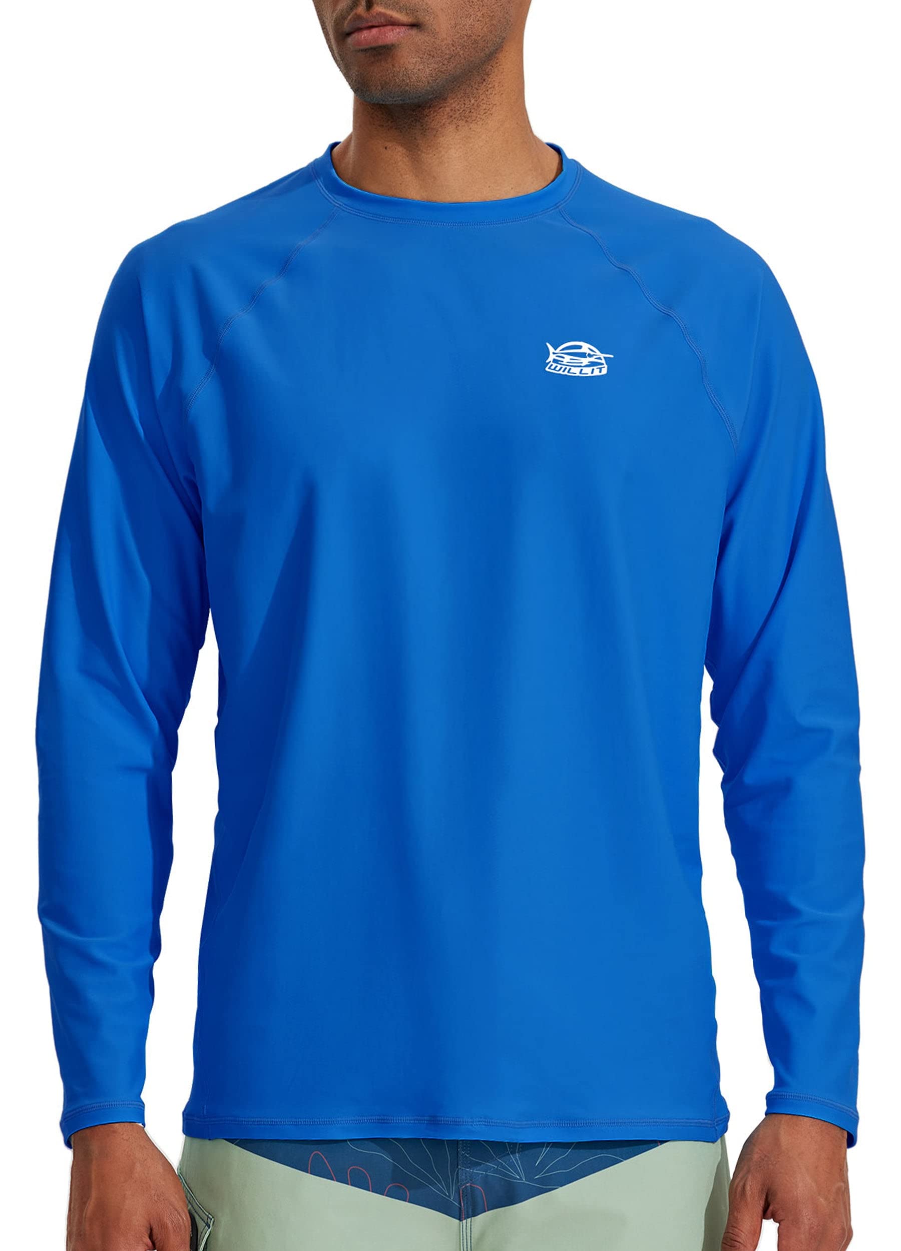 Men's Rash Guard Swim Shirts SPF Water Sun Shirt Long Sleeve UPF 50+ UV Protection Loose Fit Quick Dry, Royal Blue, X-Large-image-13