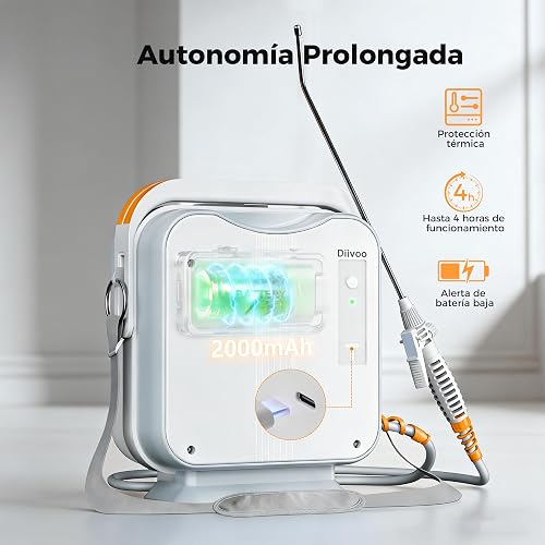 Diivoo Pulverizador Eléctrico de Jardín 5L, Boquilla Ajustable (Niebla/Chorro), Depósito Graduado,Correa Ajustable, Batería Recargable 2000mAh, Pulverizador a Presión Portátil para Plantas y Exterior - 4