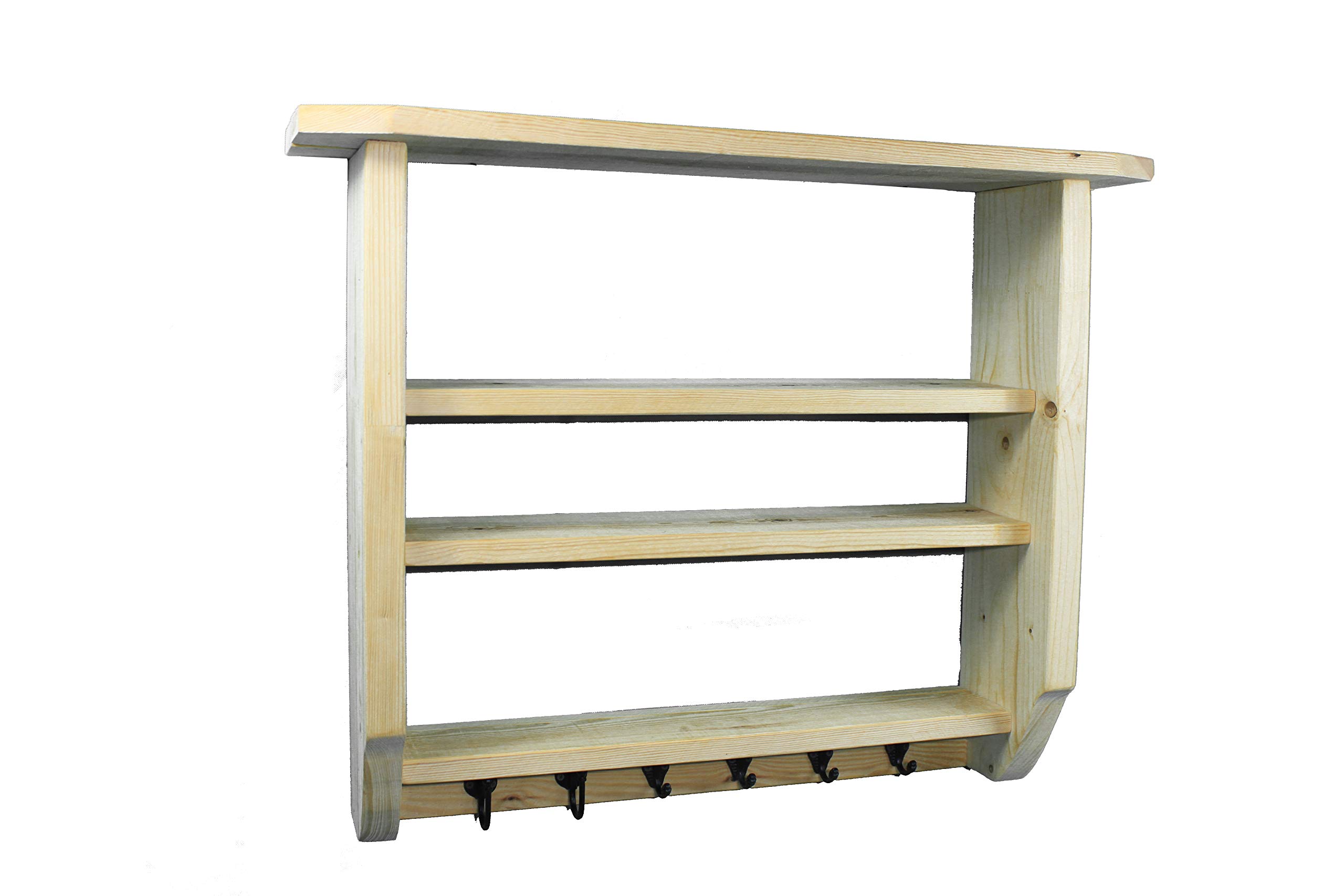 Étagère à épices en bois - à poser ou à suspendre - Blanc vintage - 3 étagères - 57 x 36 - 72 x 12 cm - Bois massif - France Étagère à épices en bois - à poser ou à suspendre - Blanc vintage - 3 étagères - 57 x 36 - 72 x 12 cm - Bois massif - France